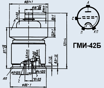 Лампа модуляторная ГМИ-42Б