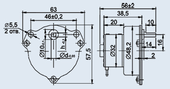 Электродвигатель синхронный ДСОР-32-15-2 (левое вращение)
