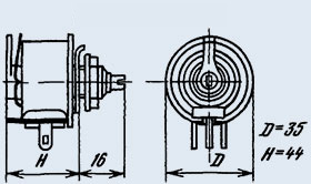 Резистор переменный СП5-30-II-50Д 330