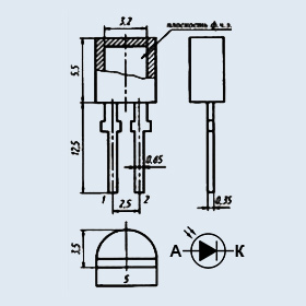 Фотодиод на схеме размеры