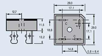 Диодный мост KBPC5010 (MB5010)