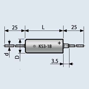 Конденсатор К53-18В 16 в 10 мкф