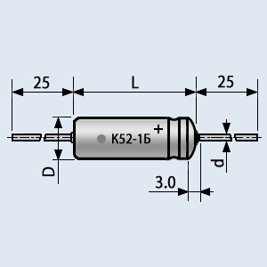 Конденсатор К52-1Б 63 в 22 мкф
