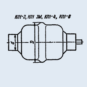 Конденсатор вакуумный КП1-3 10/200 пф 25 кв
