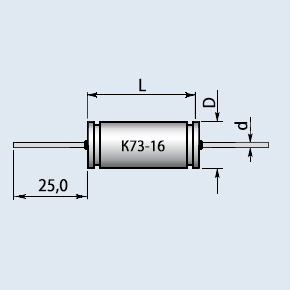 Конденсатор К73-16 1600 в 0.01 мкф