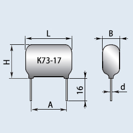 Конденсатор К73-17 250 в 0.01 мкф