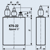 Конденсатор К75-22А 25 кв 0.1 мкф