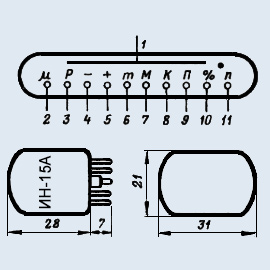 ИН-15А, Индикаторы Вакуумные И Люминесцентные, Характеристики.