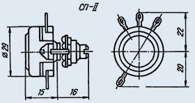 Резистор переменный СП-II-А 1Вт 680