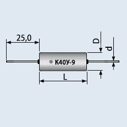 Конденсатор К40У-9 400 в 0.1 мкф