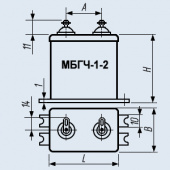 Конденсатор МБГЧ-1-2 1000 в 0.5 мкф