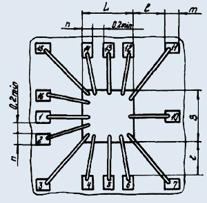 Размер микросхемы на чертеже