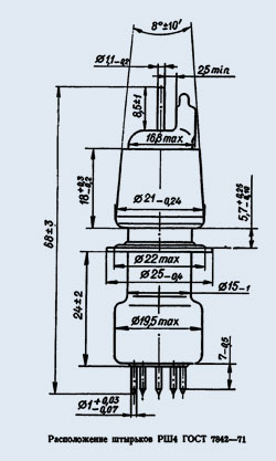 Габаритные размеры отражательного клистрона К-352