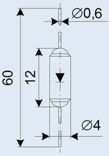 Рис.1 Габаритные размеры диодов Д223, Д223А, Д223Б