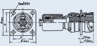 Соединитель РБМ4-19-2Ш3В