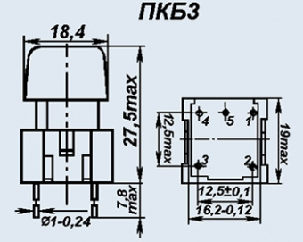 Переключатель ПКБ3-3 серый
