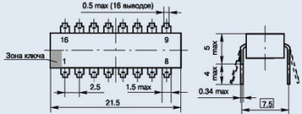 Микросхема IN74HC4015AN
