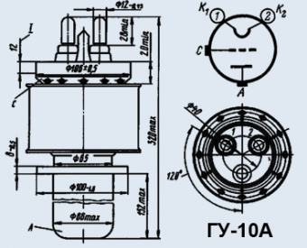 ГУ-10А, Лампы генераторные, характеристики, применение, даташит, аналоги | Лампа генераторная ГУ-10А - купить с гарантией и доставкой по цене от 21 100.00 руб.