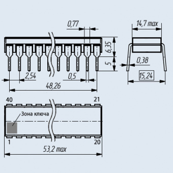 Микросхема ATMEGA16L-8PU